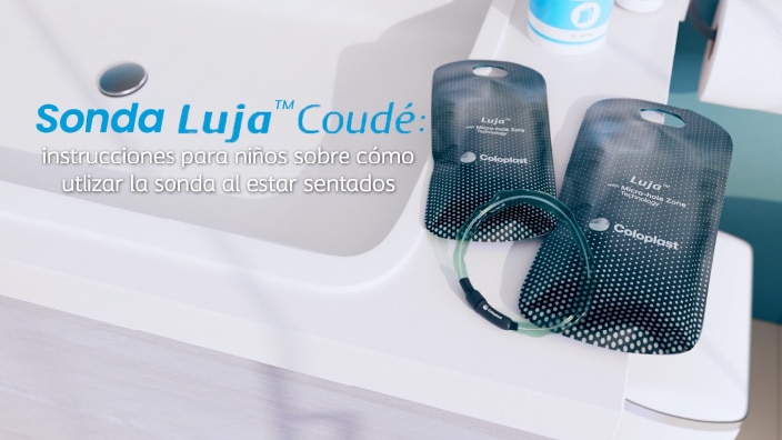 This is the how to use guide for boys in a wheelchair using Luja™ Coudé (Spanish)