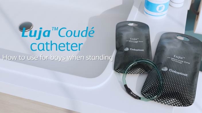 This how to guide is for boys using Luja™ Coudé while standing.